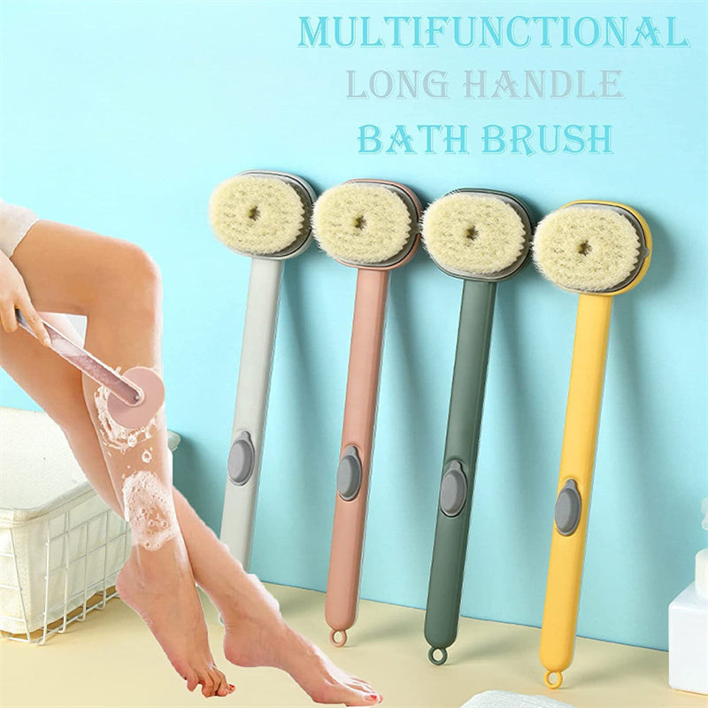 Dual-Purpose Detachable Shower Brush with Handle & Massager