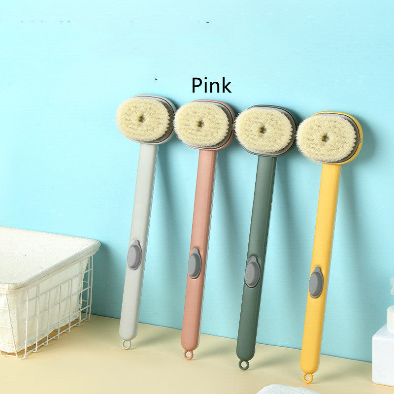 Dual-Purpose Detachable Shower Brush with Handle & Massager