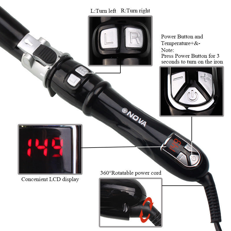 Automatic Rotating Curling Iron with Instant Heat