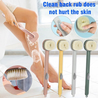 Dual-Purpose Detachable Shower Brush with Handle & Massager