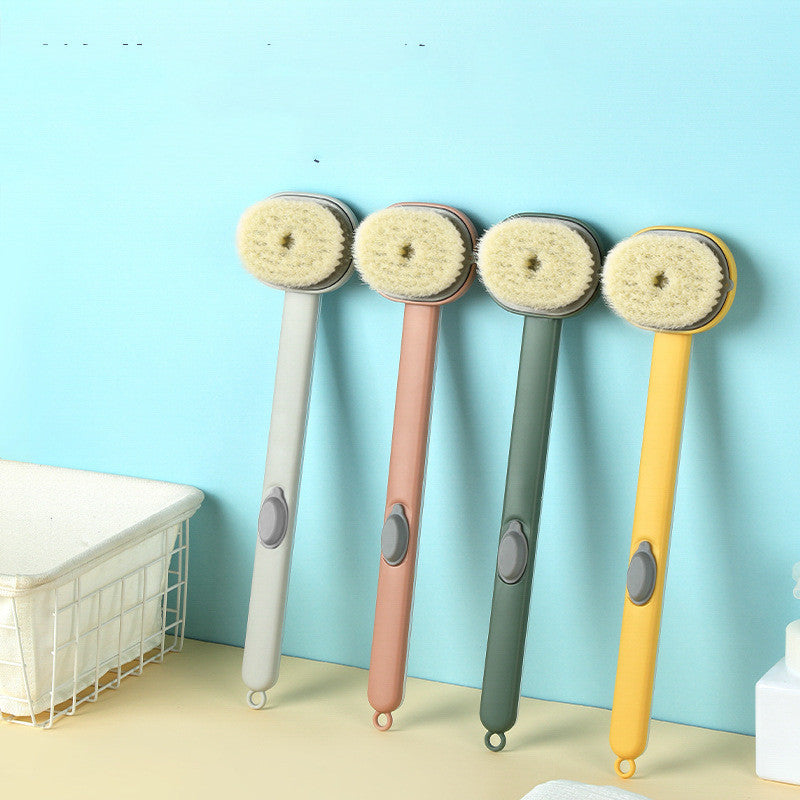 Dual-Purpose Detachable Shower Brush with Handle & Massager
